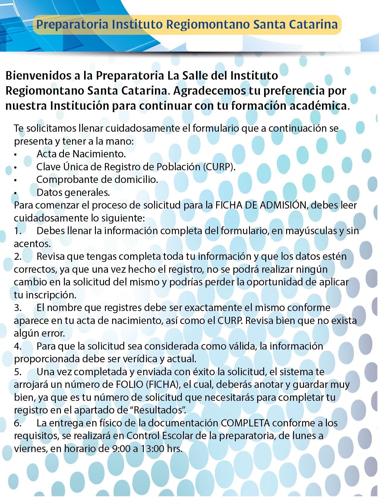 Información para inscripciones 2021-2022